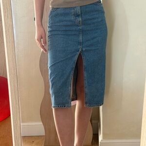 Zara Blue Denim Pencil Skirt